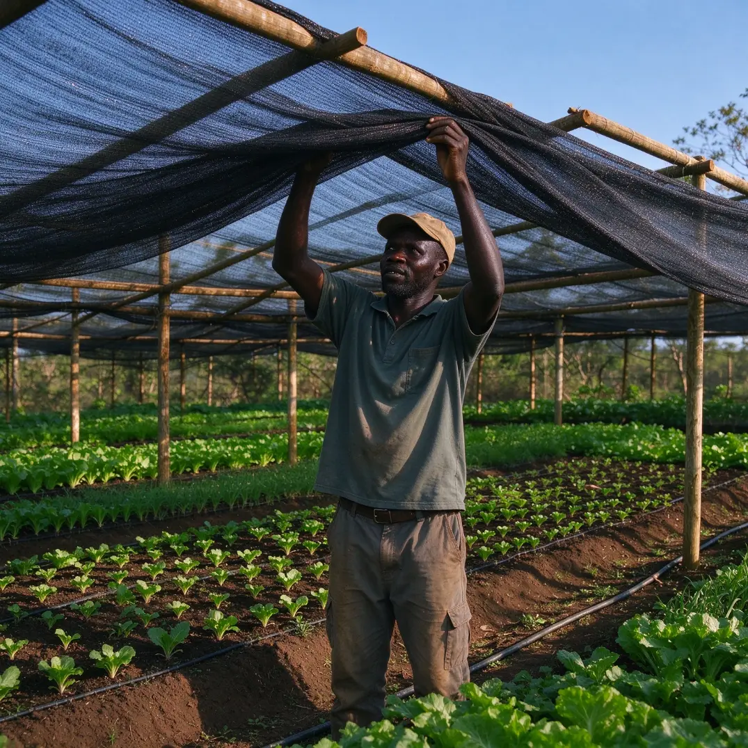 Makinda ya wavu wa kivuli mweusi imefunguliwa kidogo, bidhaa ya kivuli kwa kilimo